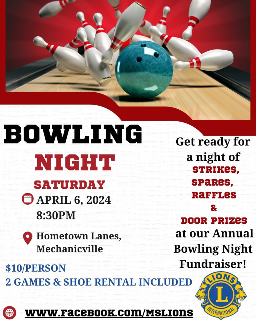 Mechanicville-Stillwater lions club bowling fundraiser